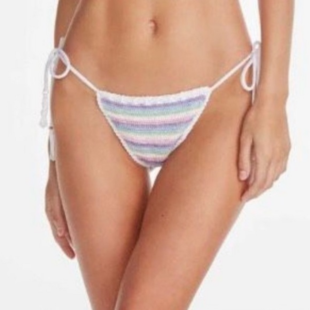 Cappittana Trinidad crochet swim bikini‎ womens size large pastel new with tags